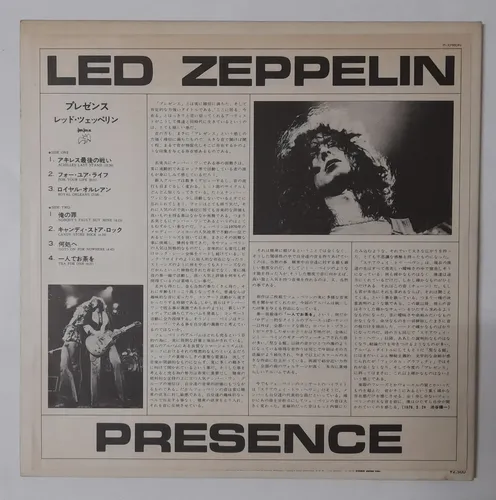 Led Zeppelin Lp Japão Presence 1976 Obi Encartes Capa Dupla