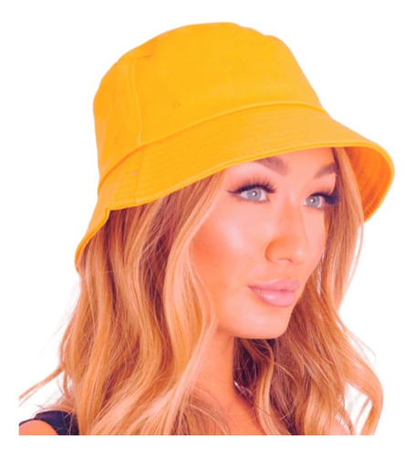 Sombrero Gorro Pescador Bucket Hat Mostaza De Algodón