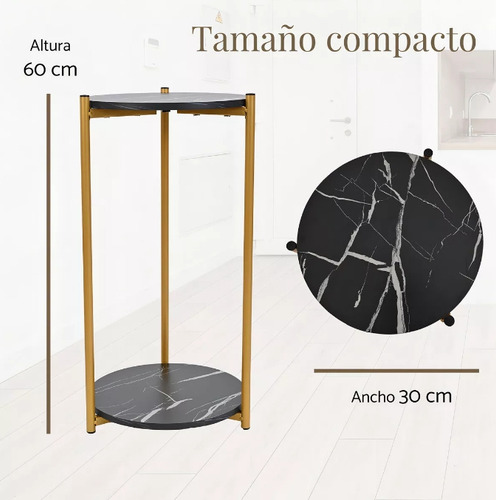 Mesa Mesas Centro Minimalista Auxiliar Redonda Sala Moderna Negro