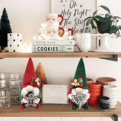 Gnomos De Navidad De Peluche Con Pan De Jengibre Rojos Christmas Gnomes