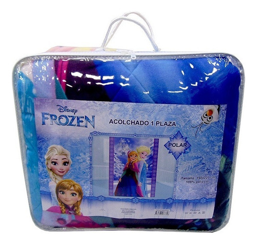 Acolchado Polar Disney Frozen 1 Plaza Color Celeste