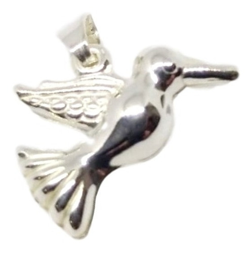Dije Plata 925 Laminado Ave Pajaro Colibri Mujer Dama Chica Color Plateado