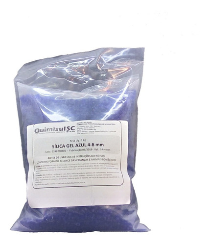 Sílica Gel Azul 4-8 Mm Pacote 1 Kg