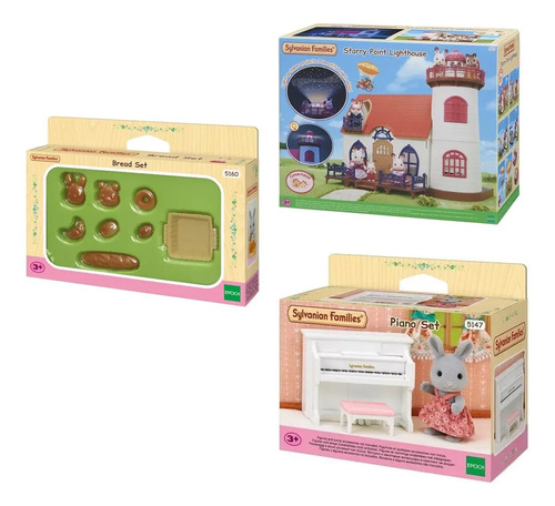 Pack Sylvanian Families Casa De Luz Accesorios Comida Piano