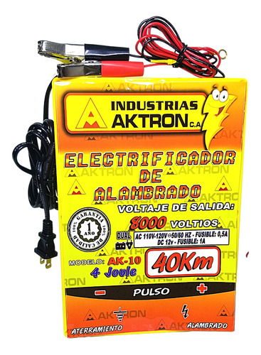 Energizador Aktron Dual-40km Cerco Eléctrico Ganadero