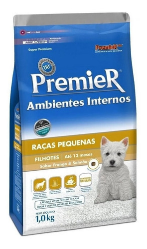 Ração Premier Amb. Internos Raças Pequenas 1kg Cães Filhotes