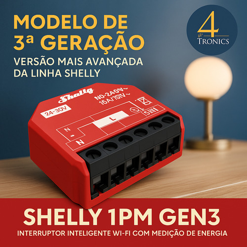 Shelly 1pm Gen3 Relé Inteligente Wifi 1 Canal 16a