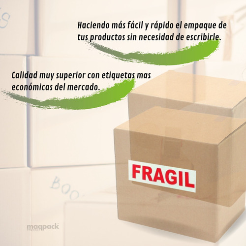 100 Etiquetas Autoadheribles Fragil Envio Empaques Delicados