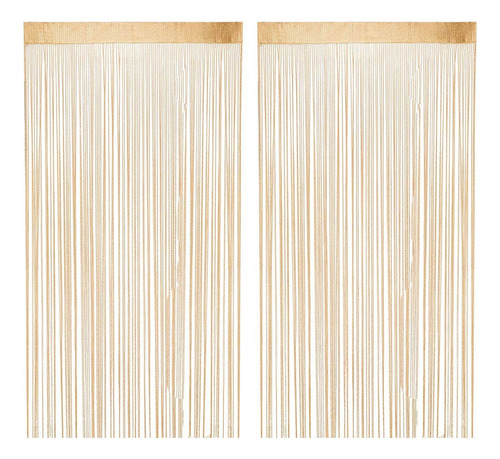 2 Cortinas De Hilo Decorativas Fiestas Puerta Con Flecos