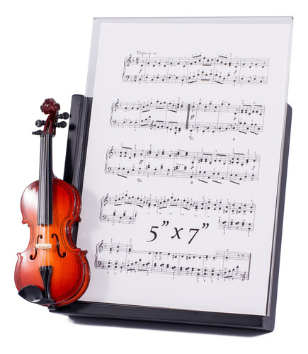 Violin Decorativo Clasico Negro 5 x 7 marco
