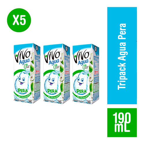 Vivo Pack 5 Tripack - Agua Pera 190 Ml