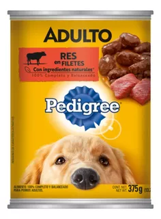 Alimento Pedigree En Filetes para perro adulto sabor res en lata de 625g