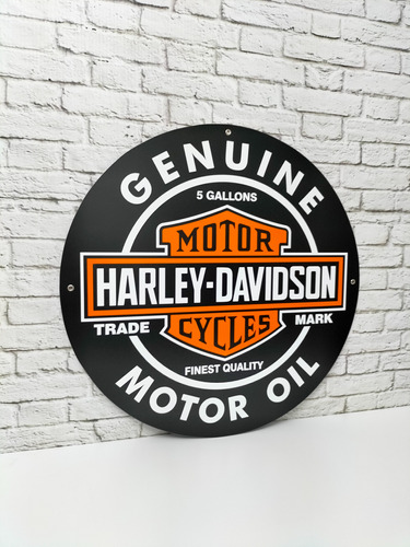 Cuadro Harley Davidson Motor Oil Letrerometal Estilo Antiguo