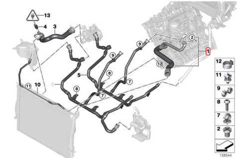 17127531768 Tuberia Superior Radiador Bmw 1/3 N46