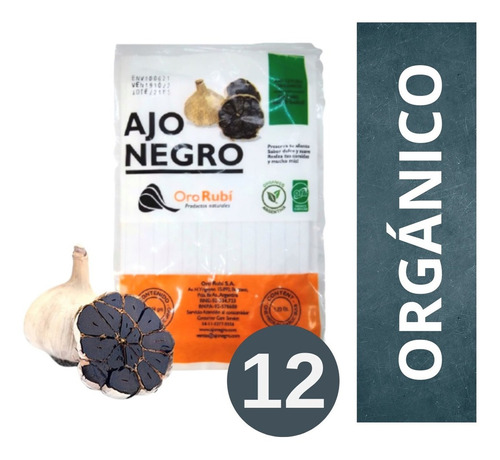 Ajo Negro Orgánico Oro Rubí X 12 Un- Grande