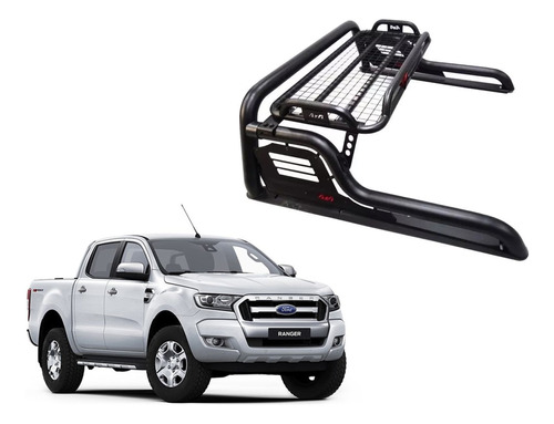 Barra Antivuelco Acero Con Parrilla Ford Ranger 2013-2023