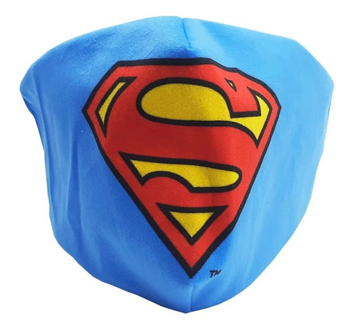 Máscara De Proteção Facial Veludo Superman Zc 10071515 Cor Azul