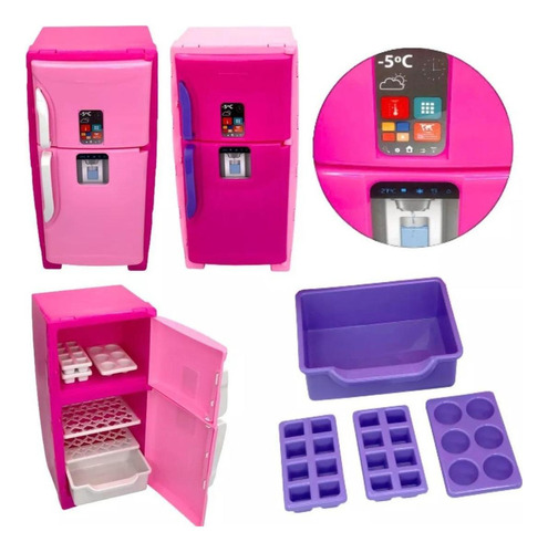 Mini Freezer De Brinquedo Infantil Com Acessórios Diversão