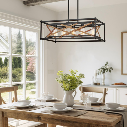 Kira Home Lexington Lámpara Rectangular De 32 Pulgadas Para