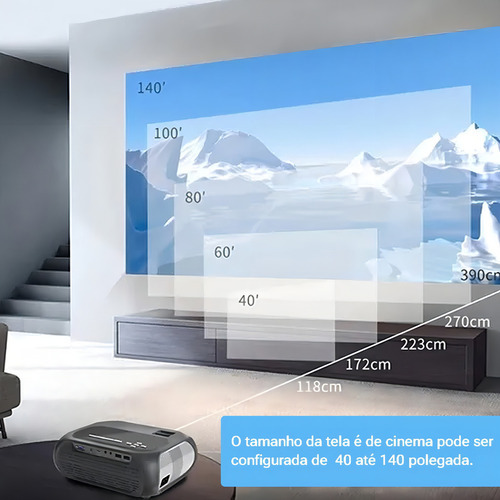 Kit 20 Projetor T7 Espelhamento Wi-fi E Full Hd 1080p