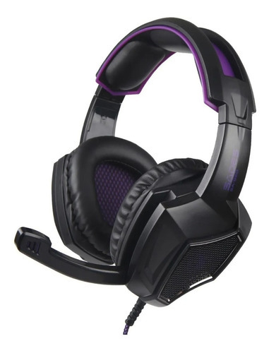 Imagen 1 de 5 de Auricular Gamer Sades Sa 920 Black And Purple Pc Ps4 Color Violeta