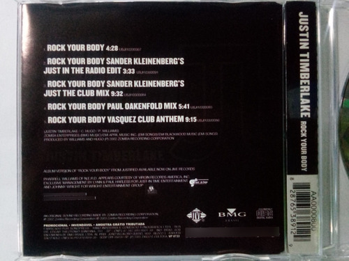 Cd Justin Timberlake Rock Your Body (Usado)