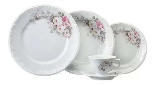 Aparelho Jantar, Chá e Café 42 Peças Porcelana Schmidt - Dec