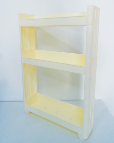 Mueble De Plastico Deslizable Multiuso 4 Niveles Beige