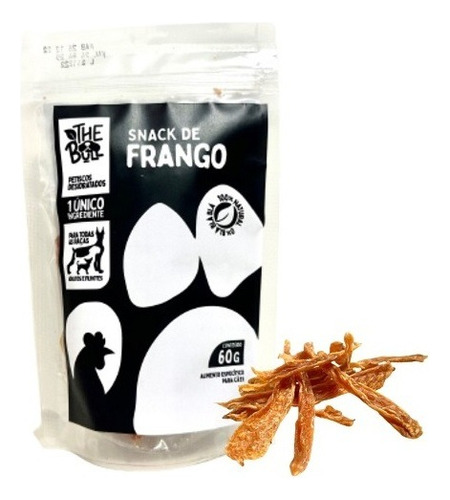 Snack De Frango 60g Petisco Natural Desidratado - The Bull