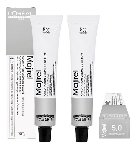 Loreal Kit 2 Majirel 5.0 Castanho Claro Nat. Profundo 50g