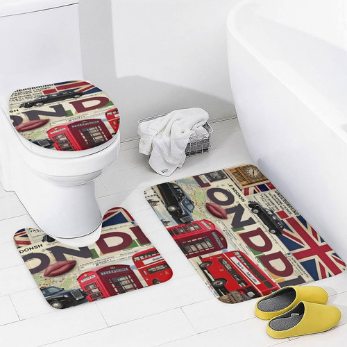 Set De 4 Cortinas De Ducha London Icons Collage-1