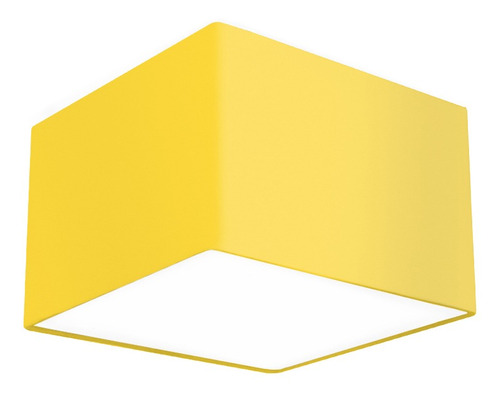 Lustre Cupula Dome Quadrado 30x20cm Amarelo