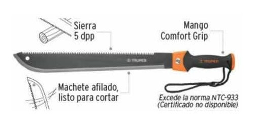 Machete Truper De Doble Filo 18 Mach-18