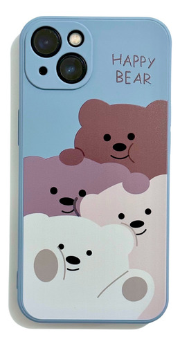 Funda Para iPhone 11 12 13 14 15 Pro Max Case Oso + Correa