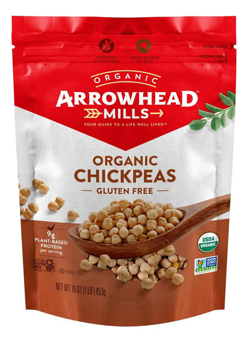 Arrowhead Mills Organic Chickpeas Garbanzo 453g