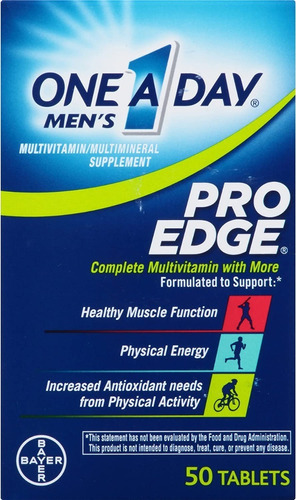 One A Day Vitaminas Men Hombre Pro Edge 50 Tabletas Sabor Sin Sabor