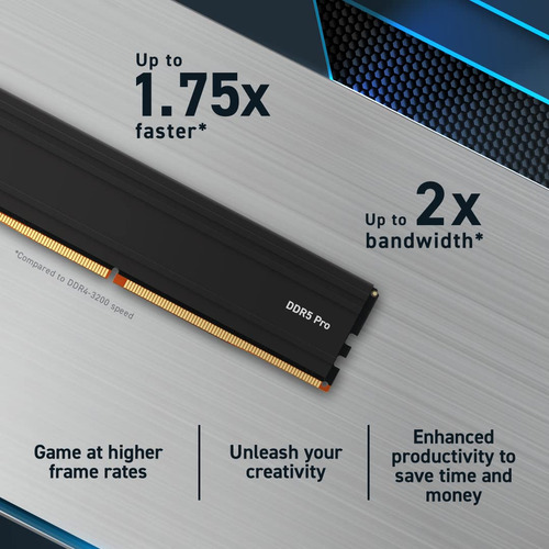 Crucial Pro Ram 64gb (2x32gb) Ddr5 5600mt/s (o 5200mt/s O 4800mt/s) Memoria De Computadora Cp2k32g56c46u5