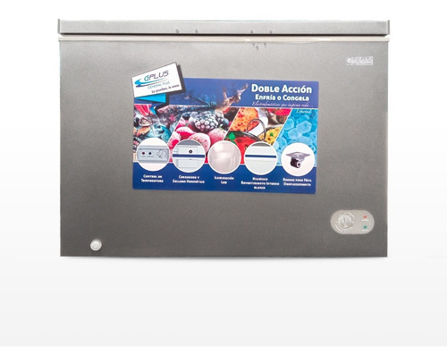 Imagen 2 de 5 de Congelador Horizontal 300 Litros Gris Gplus
