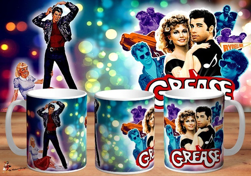 Taza De Ceramica Grease Pelicula Retro 4k Art