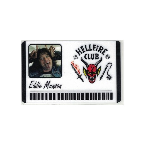 Credencial Stranger Things Serie Hellfire Club Eddie Manson