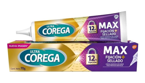 Crema Adhesiva Ultra Corega Máximo Sellado Sin Sabor X 70 Gr