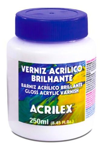 Verniz Acrílico Brilhante Acrilex 250 Ml Original + Nf 