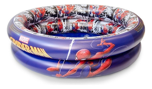 Piscina Inflável redondo Etitoys Spiderman 37L azul-escuro caixa