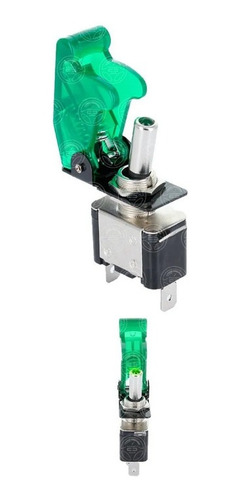 Imagen 2 de 5 de Switch On-off Universal Verde Tipo Avion Con Luz