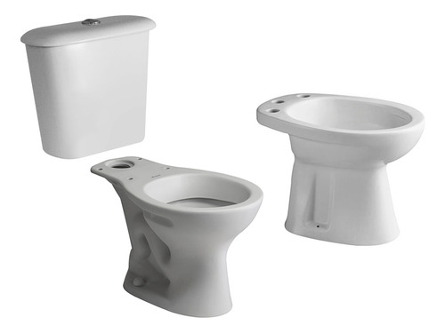 Combo Inodoro Largo Ferrum Andina+deposito Dual+bidet Bea3 *