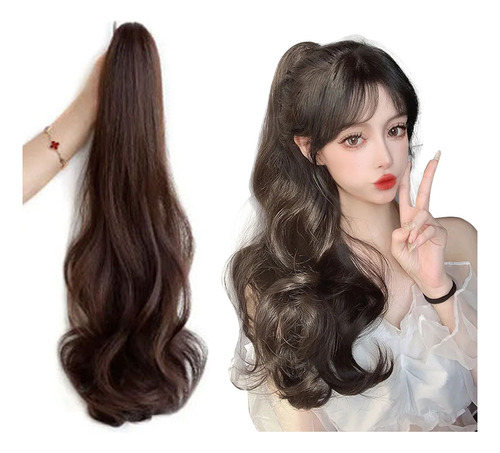 Coletas Cola Cabello Natural Extensiones Postizos Clip 50cm