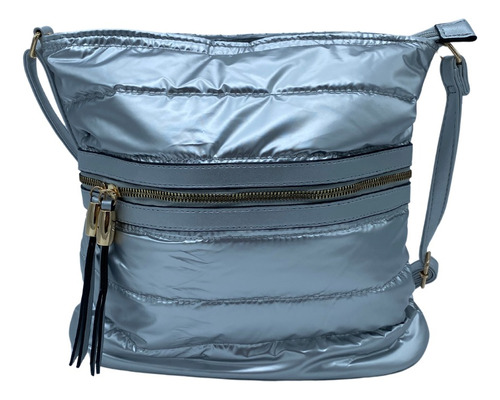 Bolso Acolchado Colores Metalicos Correa Ajustable 