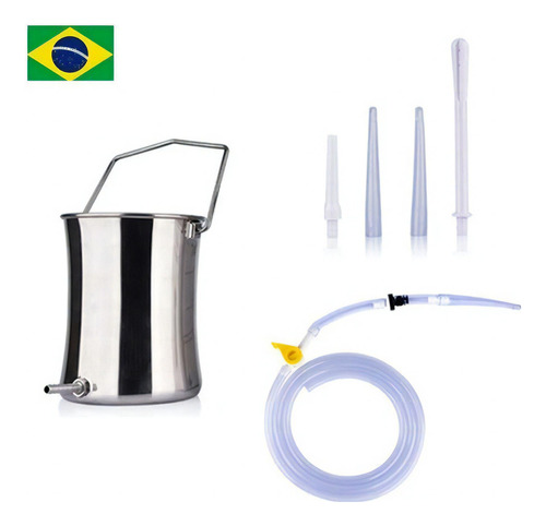 Kit Enema Café Balde Aço Inoxidável - Pronta -