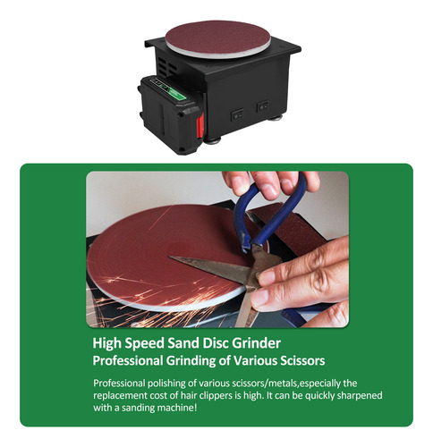 Lijadora De Mesa Con Batería De 6000 W, 6 Discos Para Bricol