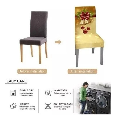 6 Fundas For Sillas, Asiento De Comedor, Decoración